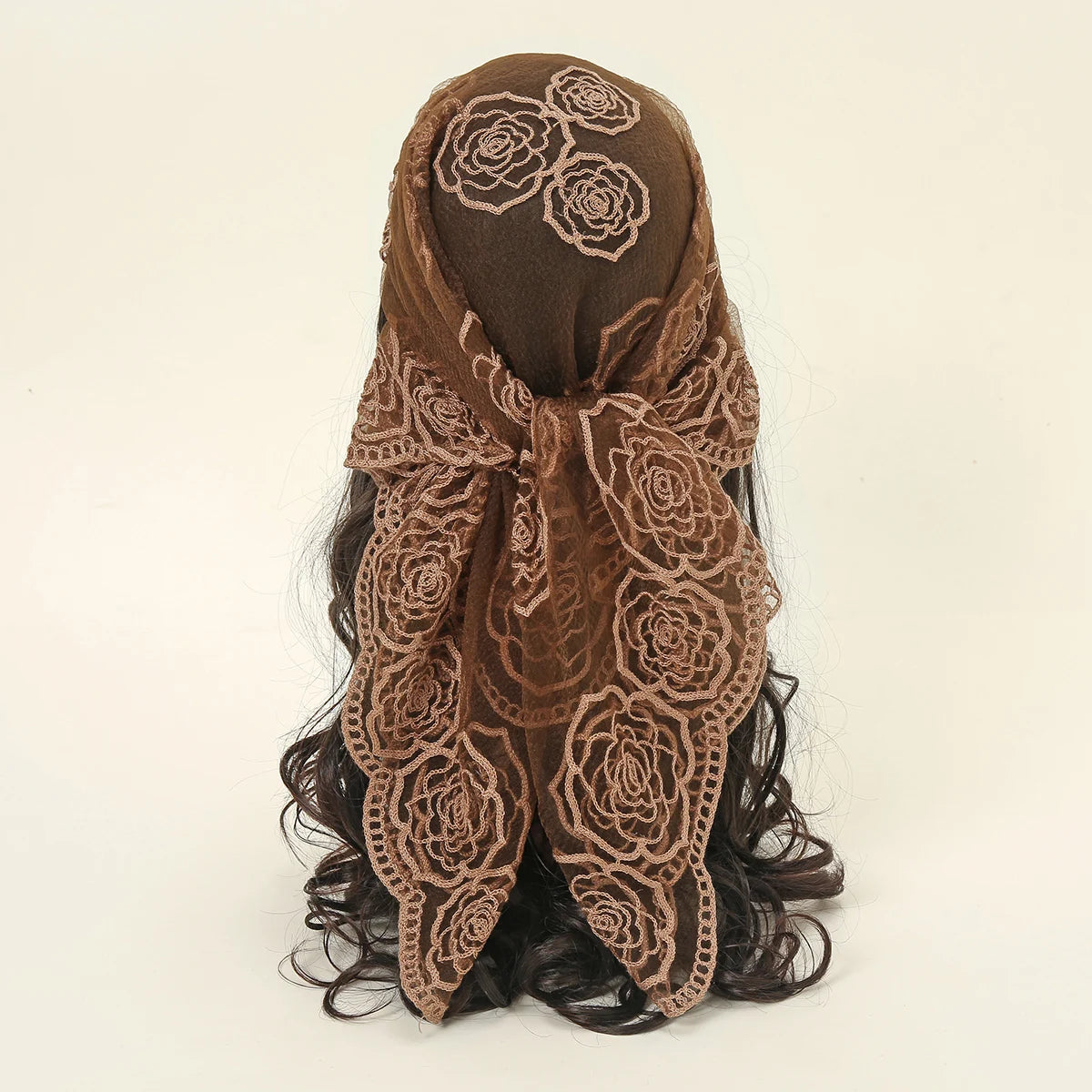 Lace Paisley Embroidered Square Bandana Scarf 23 Colours