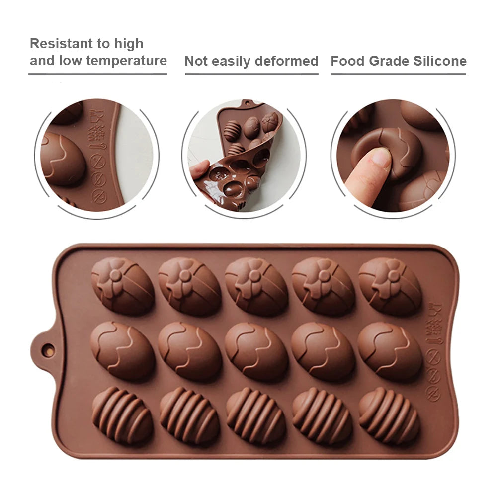 Chocolate Truffle DIY Easter Egg Silicone Mould Nonstick Cake Decorating Baking Candy Making