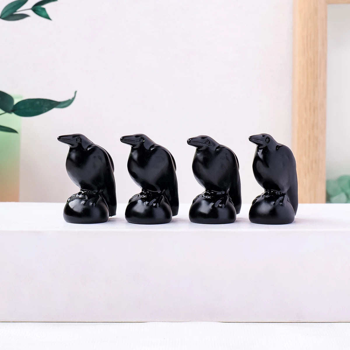 One Obsidian Crow Figurine