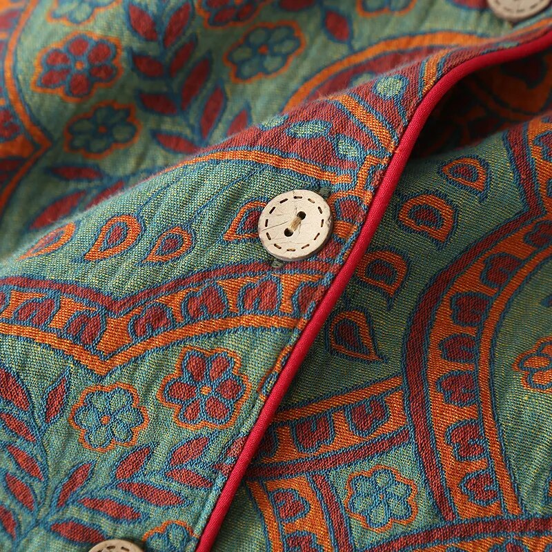 Sunday Mornings Paisley Pyjamas 2 Piece Cotton Loungewear Sleepwear