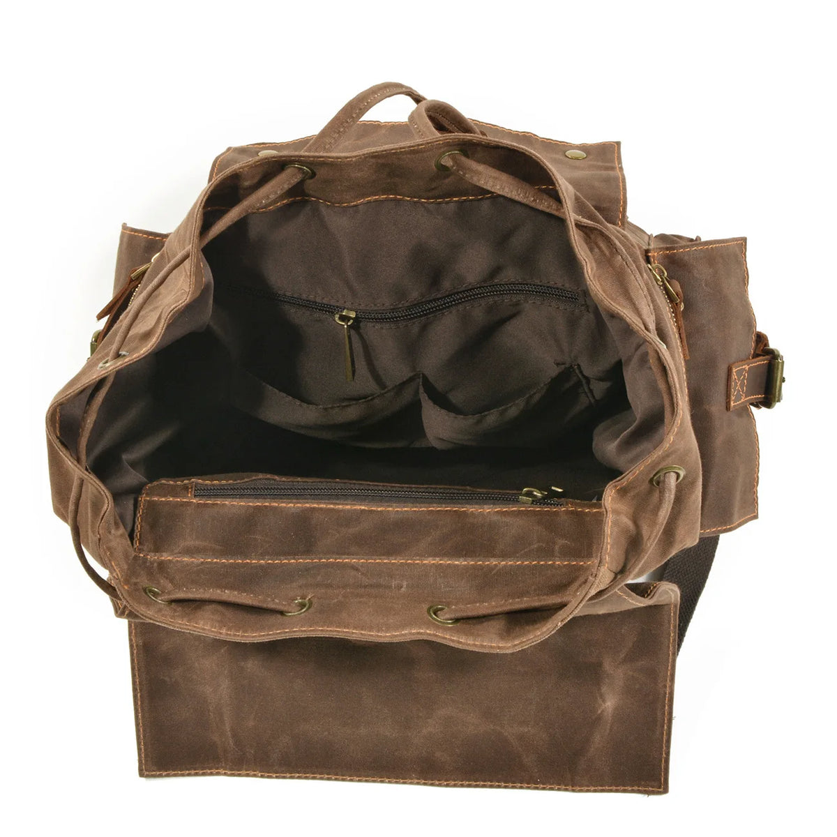 Indiana's Vintage Leather Canvas Backpack