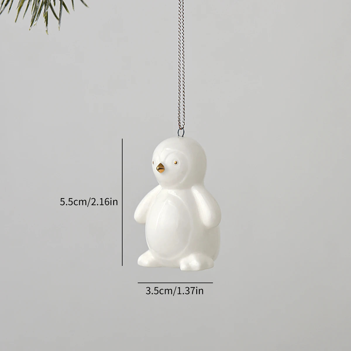 White Ceramic Christmas Tree Ornaments Snowman Reindeer Xmas Hanging Decor
