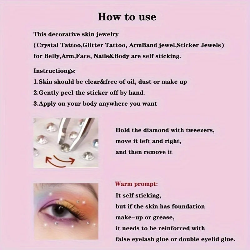 3D Water Drop Self Adhesive Dew Drops Eyes Face Makeup Stickers Festival Body Art Costume