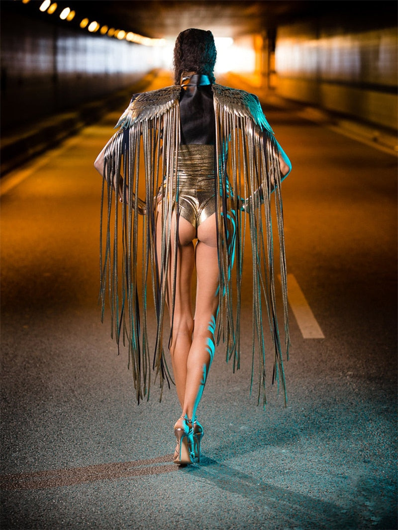 Lassiter's Sequins Long Tassel Wings Unisex Party Cape
