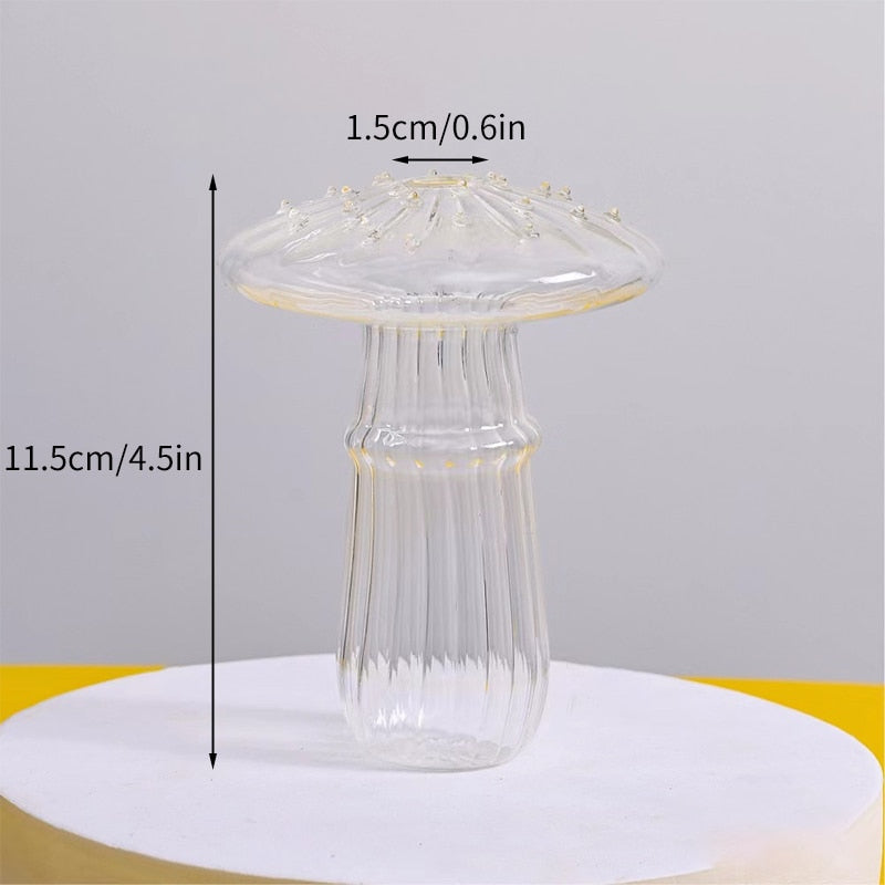 Mushroom Glass Vase Plant Hydroponic Terrarium Vase