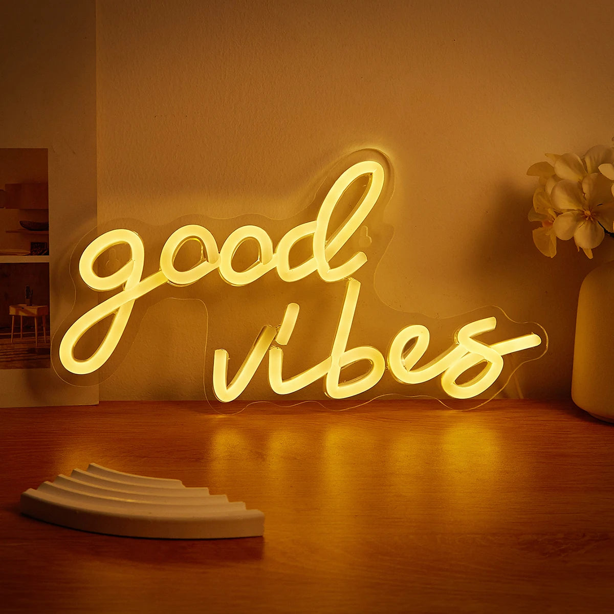 LED Neon Good Vibes USB Neon Signs Decor Lamp