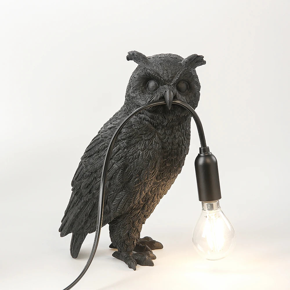Owl Table Lamp Dark Academia Home Decor