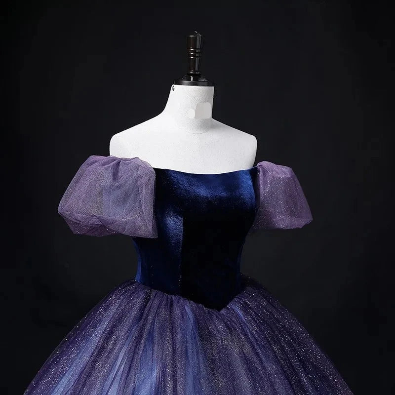 Aurora's Purple Gradient Custom Made Evening Gown Formal Dress