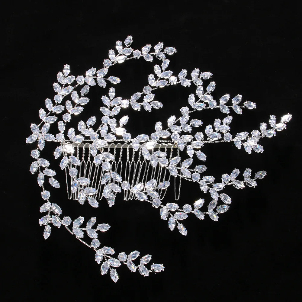 Wedding Hair Accessories Cubic Zircon Bridal Hair Combs Headpieces Hair Jewellery