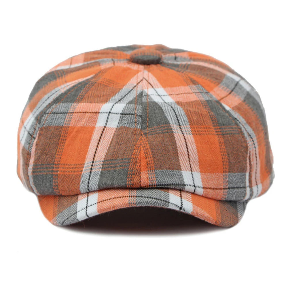 Plaid Newspaper Boy Beret Caps