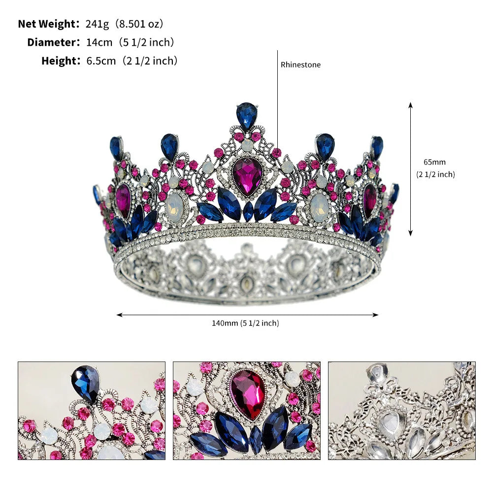 Royal Queen Gwendolina's Crystal Round Crowns