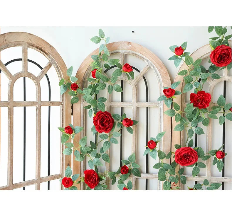 Artificial Sweetheart Roses Silk Fake Flowers Vines Party Decoration