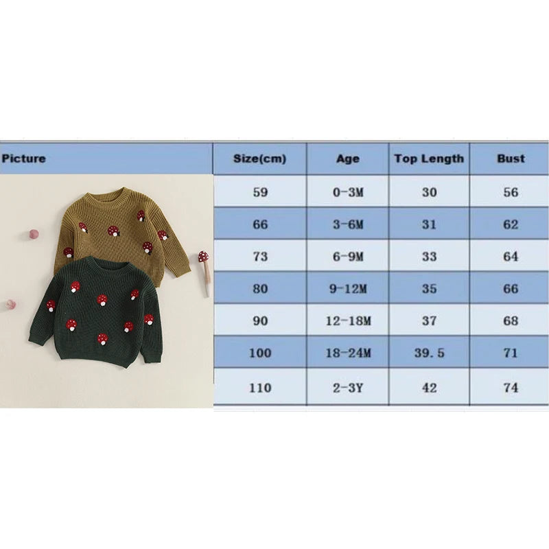 Childrens' Embroidered Mushroom Sweater