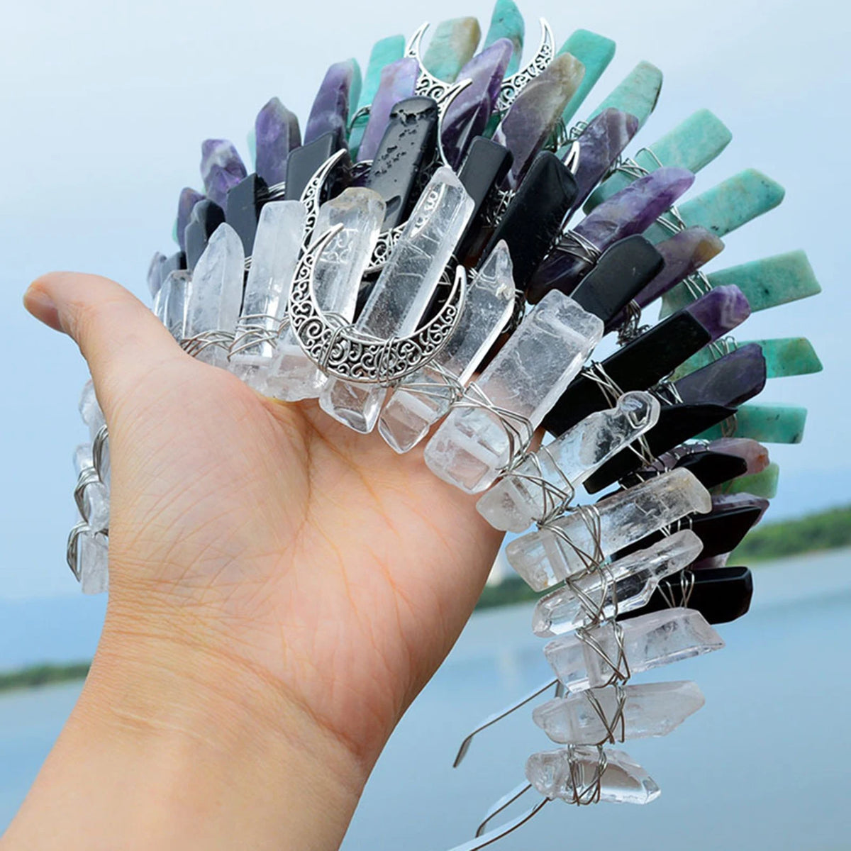 Goddess Crowns Raw Crystal Quartz Tiara Headbands