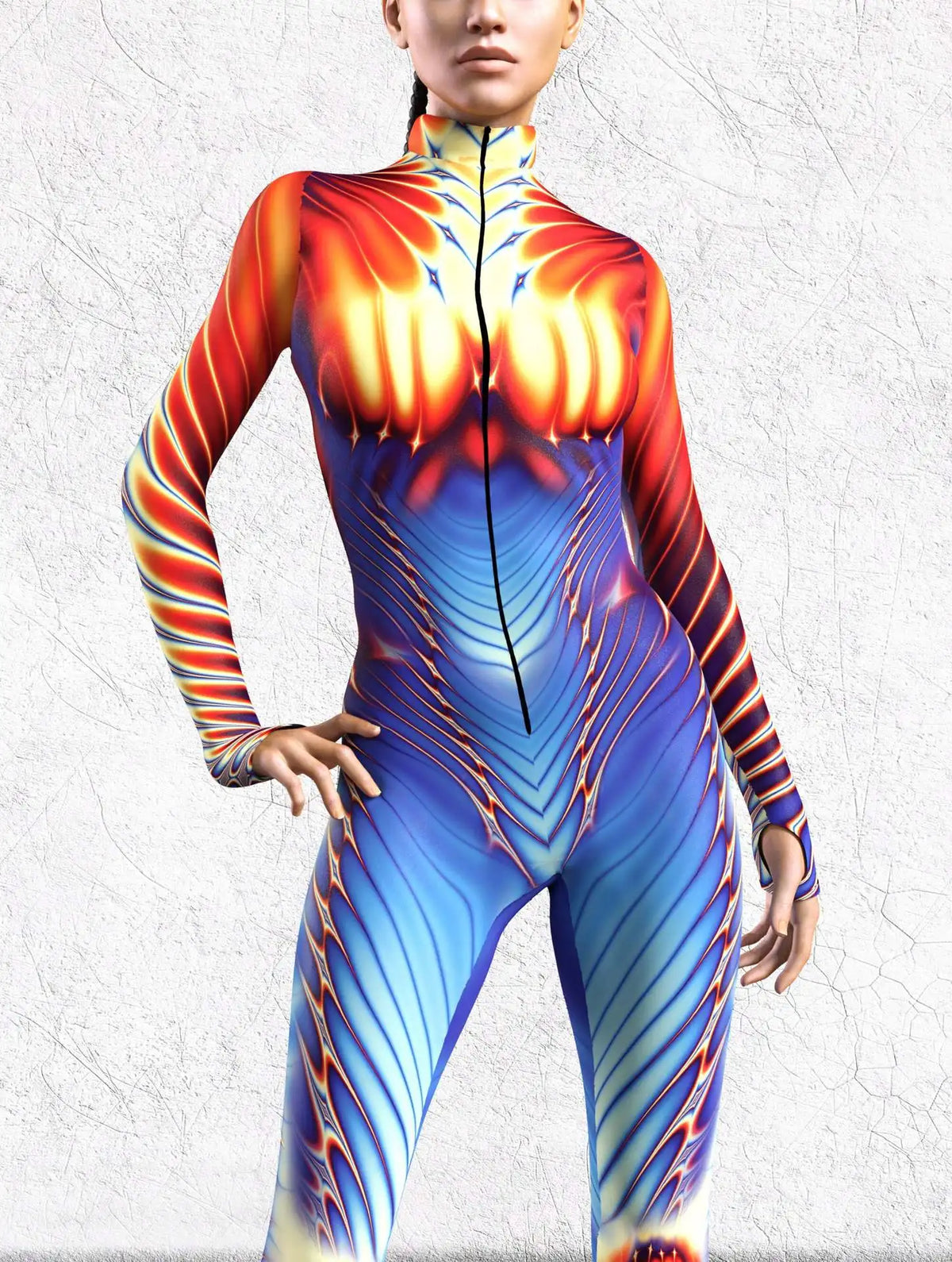 Multicolour Goddess Jumpsuit Cosplay Rave Festival Party Outfit