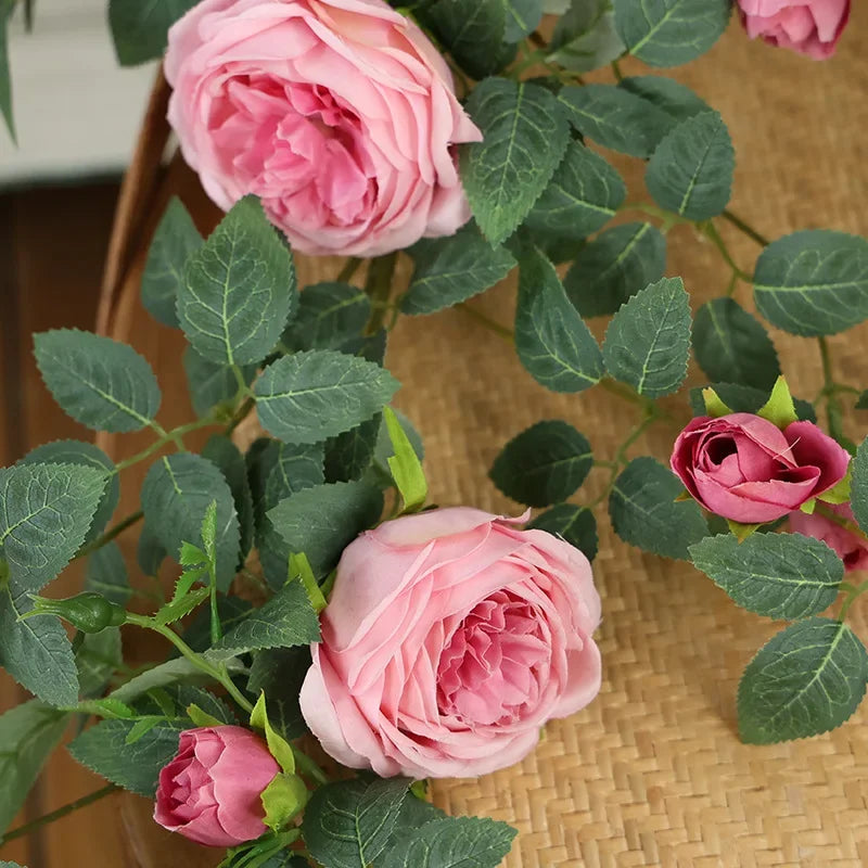 Artificial Sweetheart Roses Silk Fake Flowers Vines Party Decoration