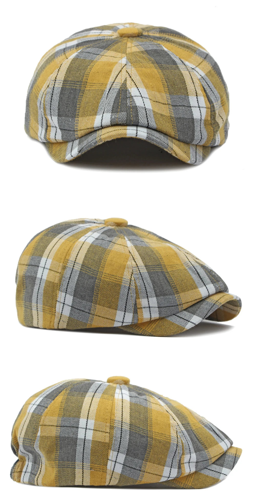 Plaid Newspaper Boy Beret Caps