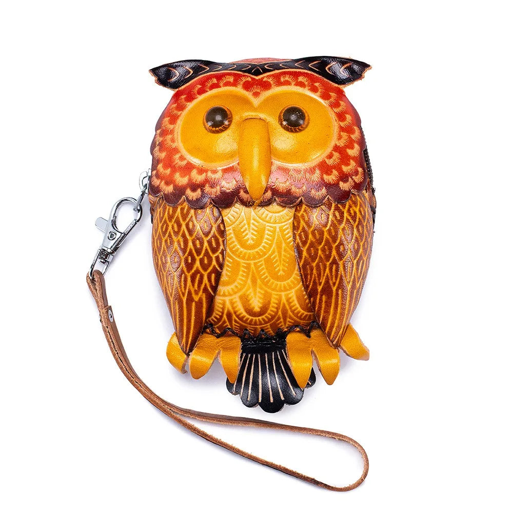 Genuine Leather Cute Coin Purses Handmade Animal Mini Cases