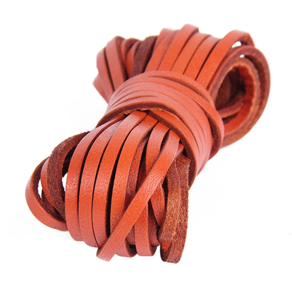 5 Meters Flat Genuine Leather Cord Strip Leather Coloured Ribbon Leather Jewellery Making