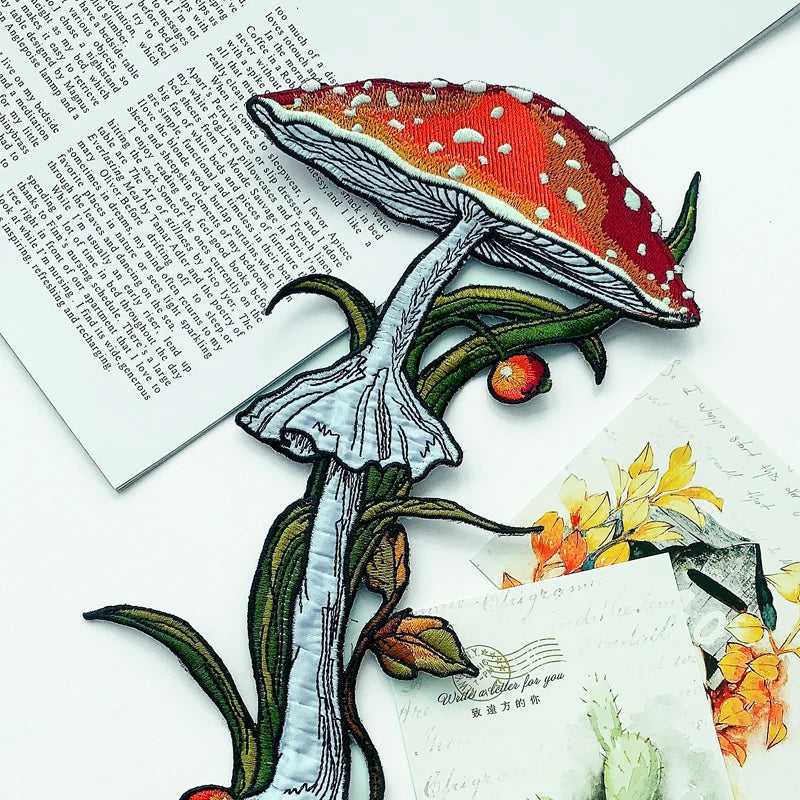 Mushroom Embroidery Appliqué Sew On Patch