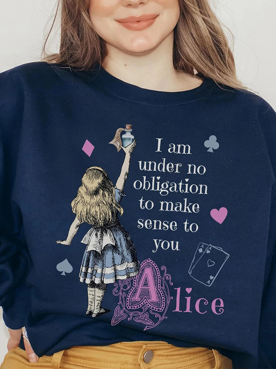 Alice in Wonderland Sweatshirt Book Lover Pullover Jumper