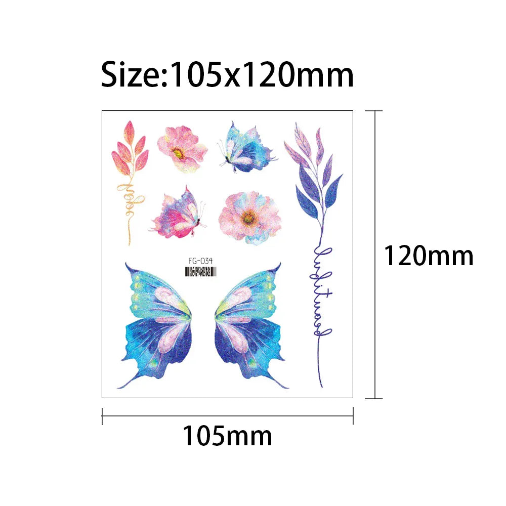 Temporary Face Tattoos Sparkly Fairy Butterfly Wings