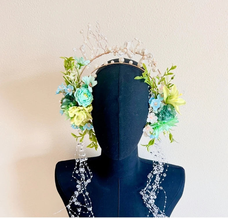 Forest Fae Woodland Elf Hair Crown Elven Cosplay Headpiece
