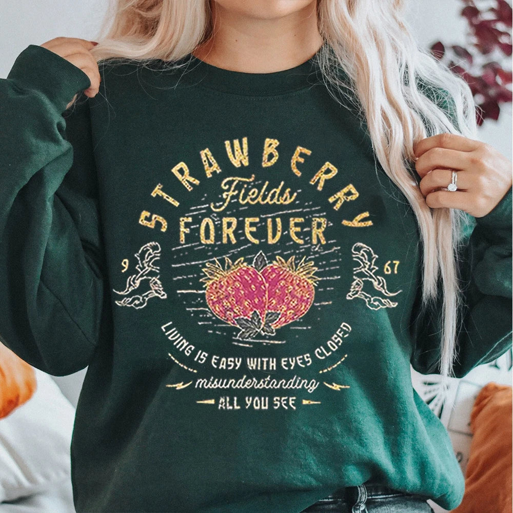 Beatles Strawberry Fields Rock Band Sweatshirt Jumper