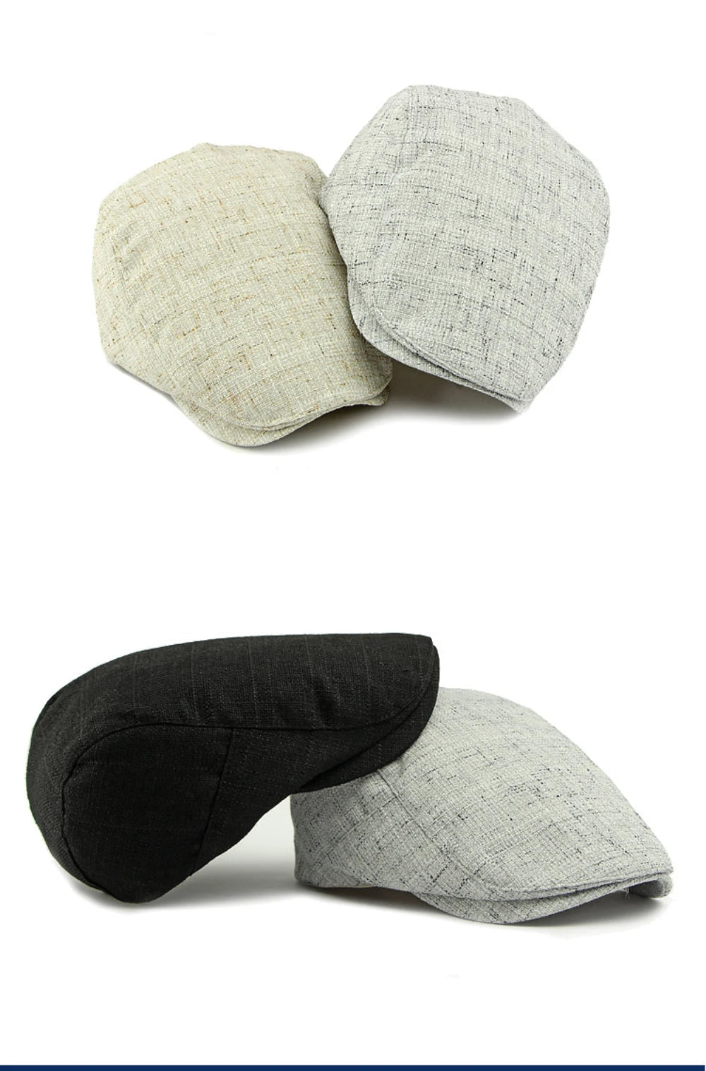 Breathable Linen Cabbie Beret Caps