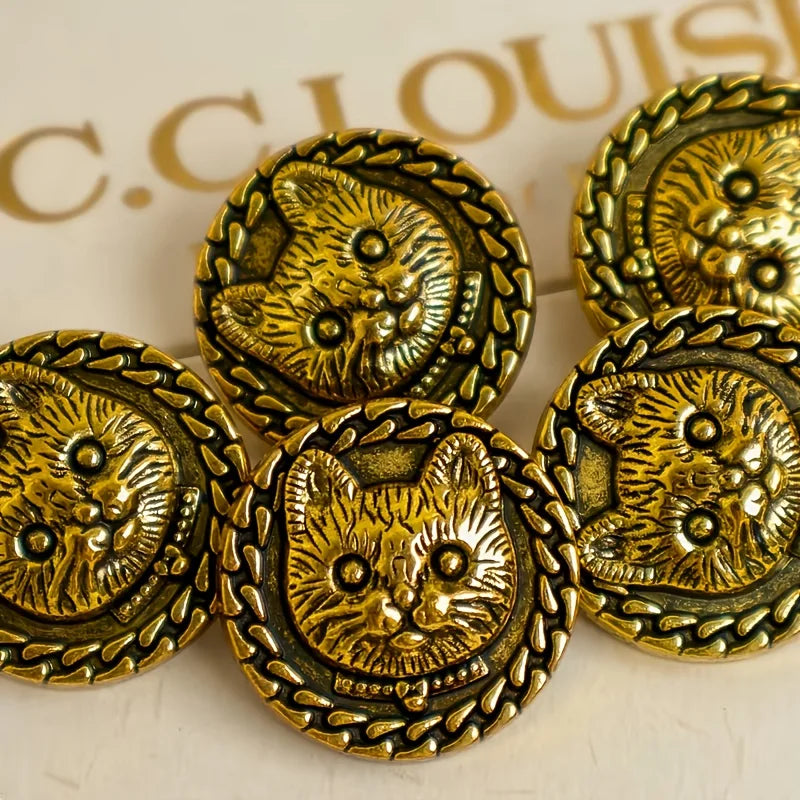 8pcs Metal Cat Buttons DIY Sewing Crafts