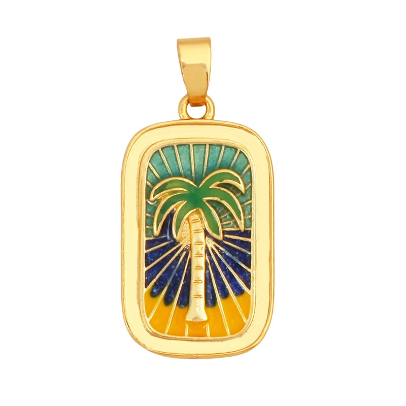 Enamel Heart Flower Dolphin Charm Pendants 18K Gold Plated DIY Bracelets Necklaces Jewellery Making Supplies
