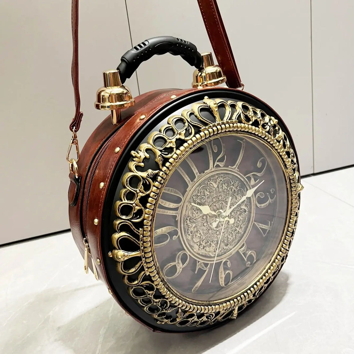 Steampunk Station Clock Handbags Shoulder Bags
