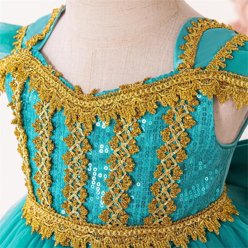 Toddler Princess Alice Belle Jasmine Mermaid Dress Baby Halloween Cosplay Costume