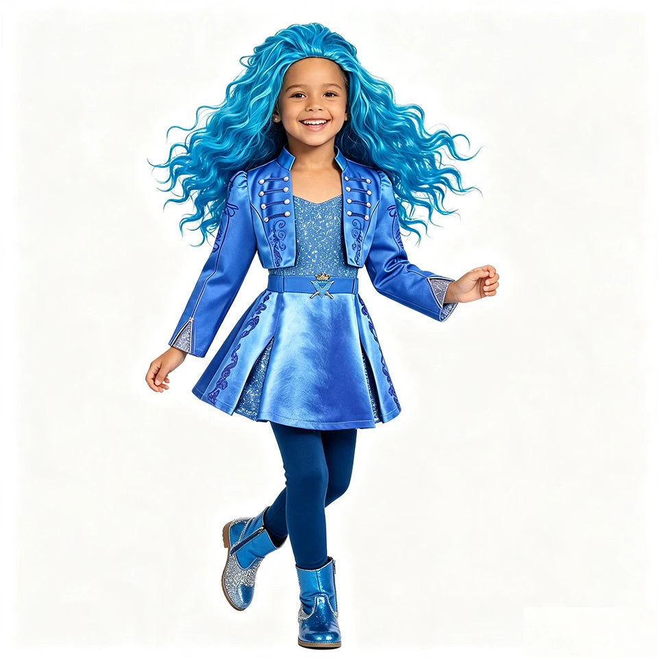 Descendants Cosplay Red Pink Chloe Kids Clothes Halloween Book Week Costumes