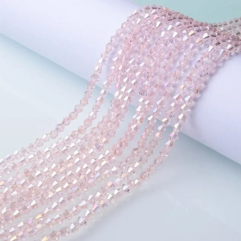 3/4/6mm Rainbow Austria Bicone Crystal Beads AB Colour Faceted Glass Beads for DIY Jewellery Making