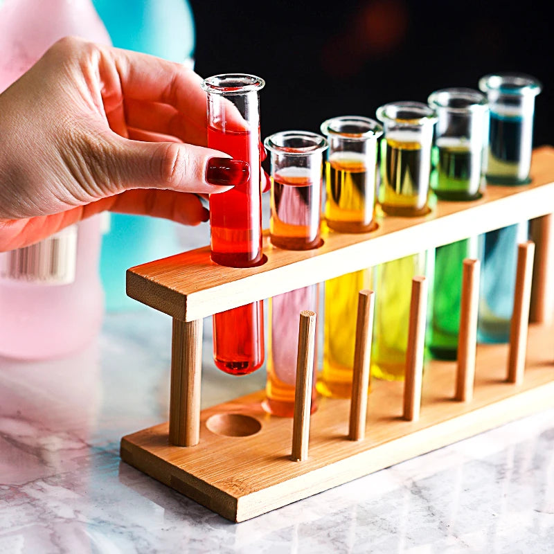 The Mad Scientist's Alchemy Bamboo Test Tube Holder Rack