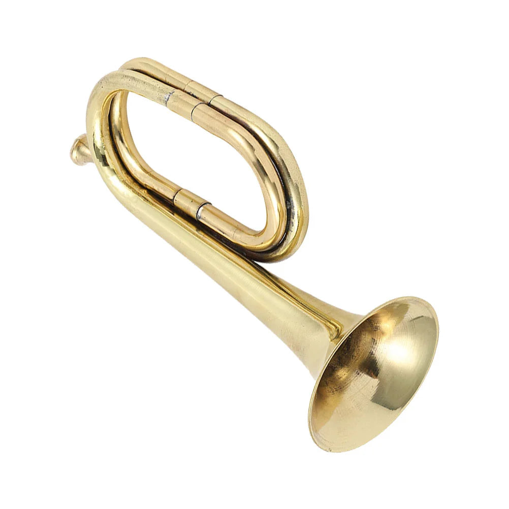 Bugle Trumpet Brass Cavalry Horn with Mouthpiece for School Band Cavalry Military Orchestra Musical Instrument