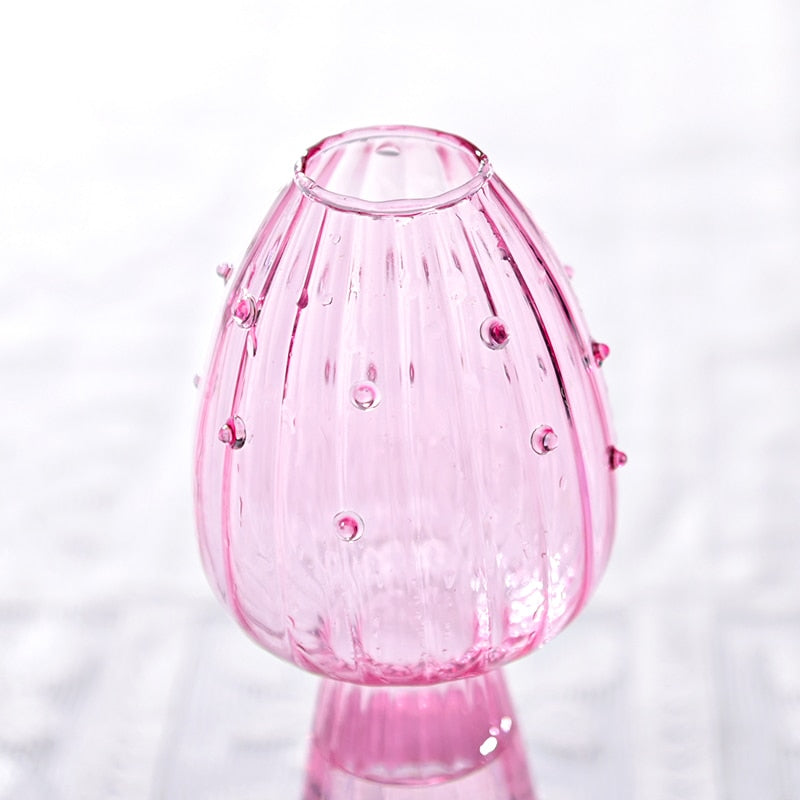 Mushroom Glass Vase Plant Hydroponic Terrarium Vase
