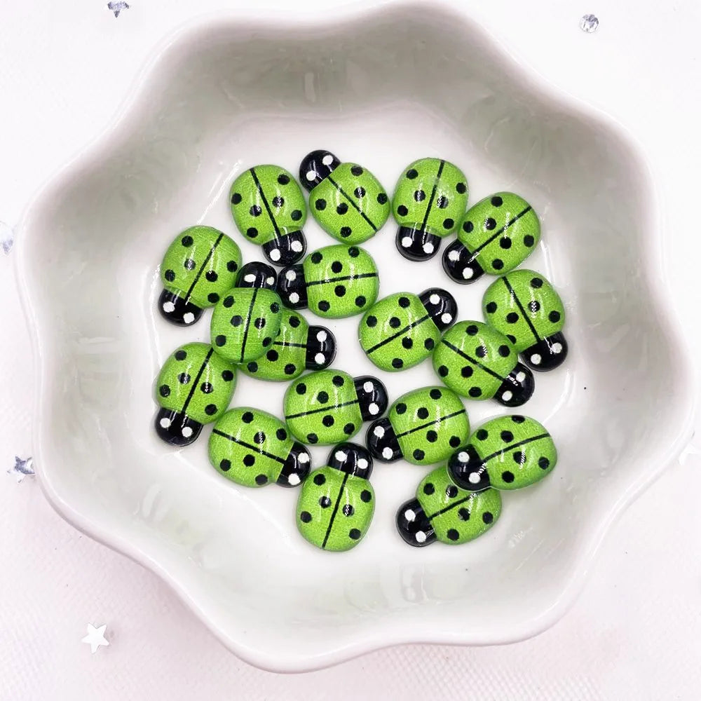 Sixty Mini Red Ladybug Beetles Resin 9mm*13mm Flatback Cabochon DIY Craft