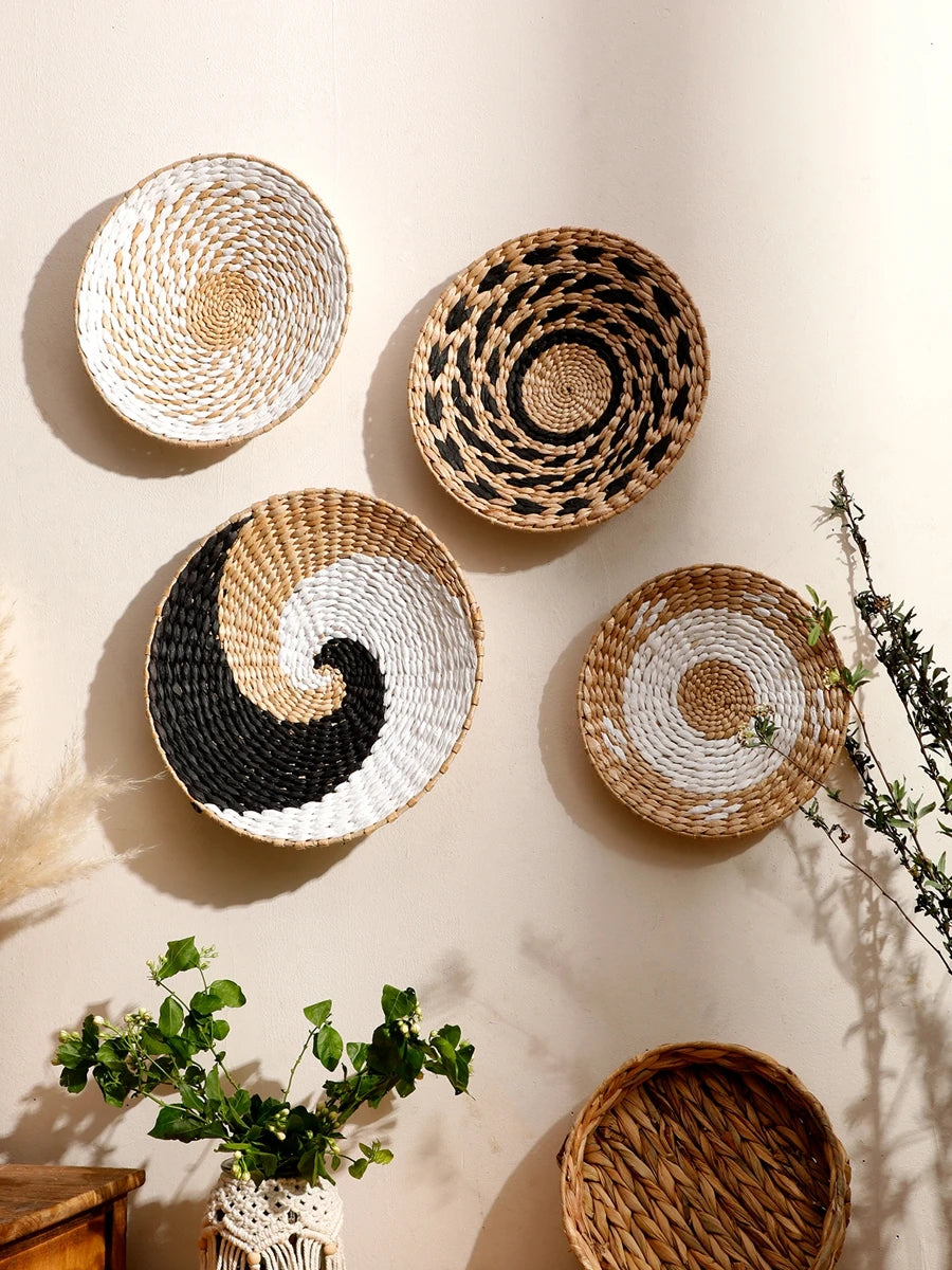 Seagrass Wall Basket Boho Home Decoration Handmade Natural Wall Art