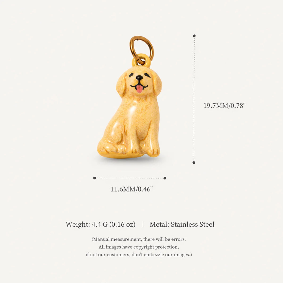 Our Beloved Pets Animal Charm Pendants Stainless Steel PVD 18K Gold Plated For DIY Necklace Bracelet Jewellery Making