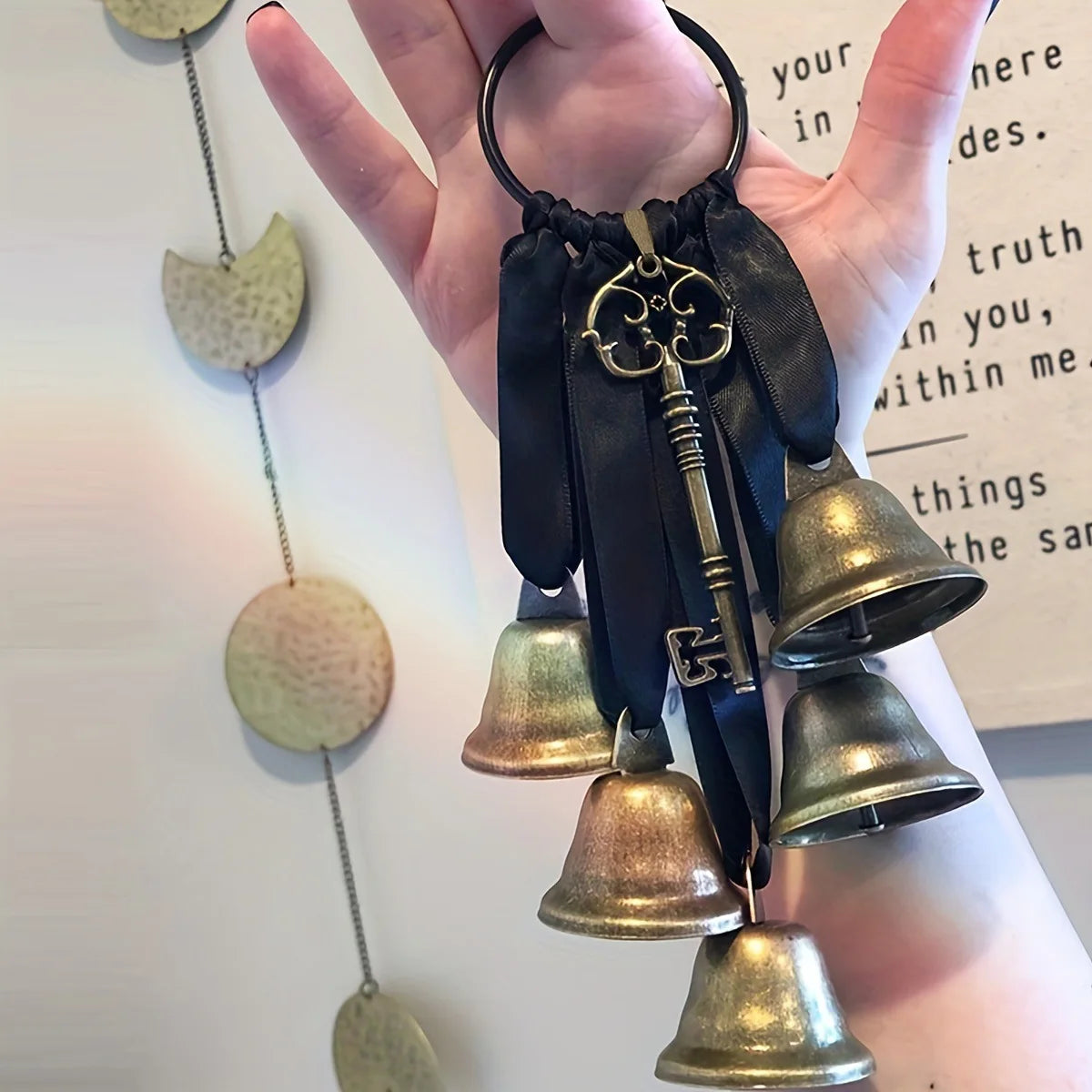 Iron Witch Wind Chimes Door Handle Decorative Bells Home Protection
