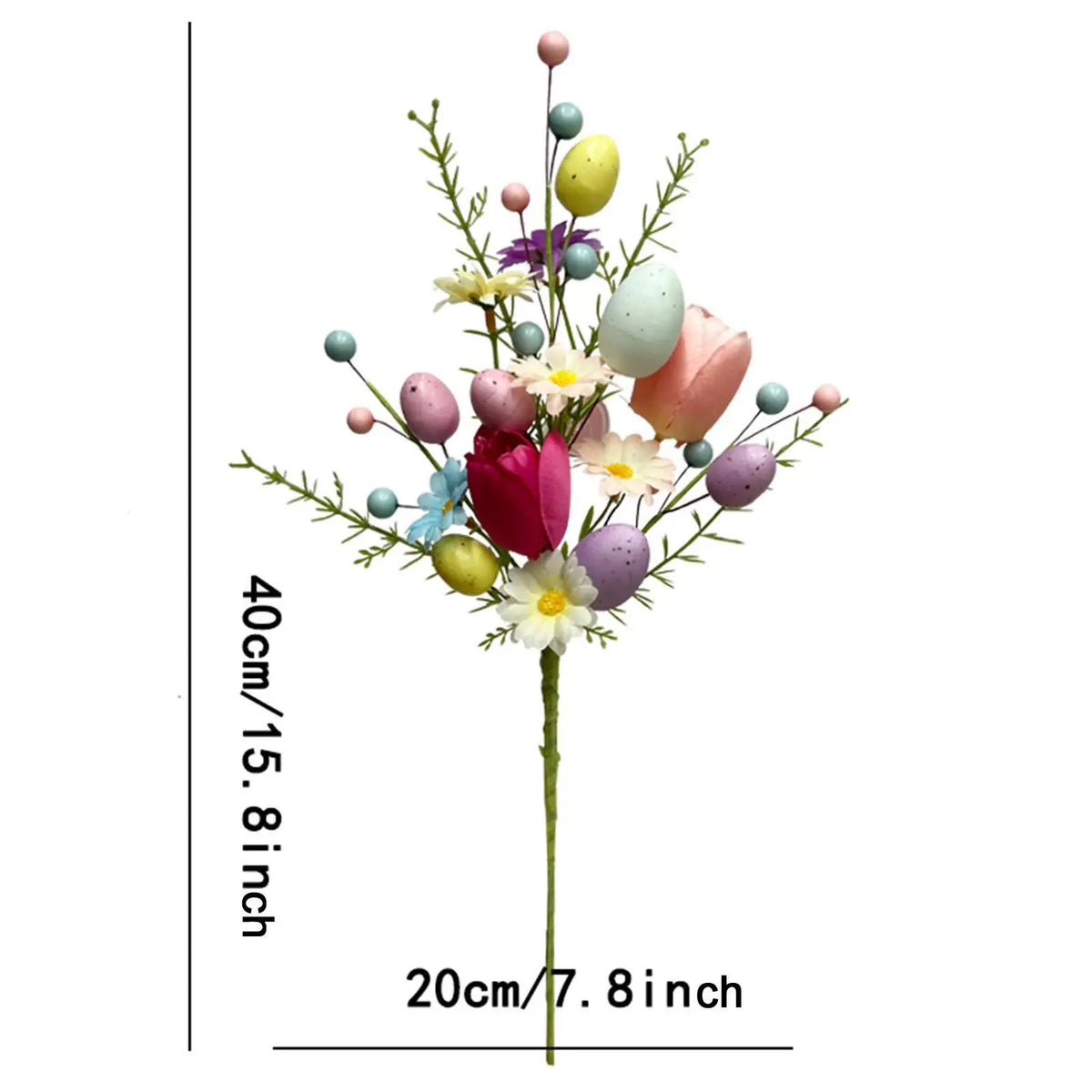 Easter Egg Stem Decorative Berries Floral Pick Bouquet