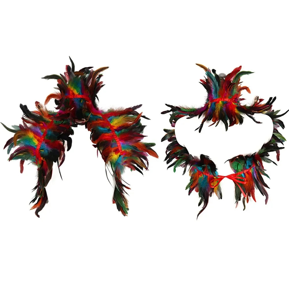 Feather Shoulder Epaulettes Festival Rave Wear