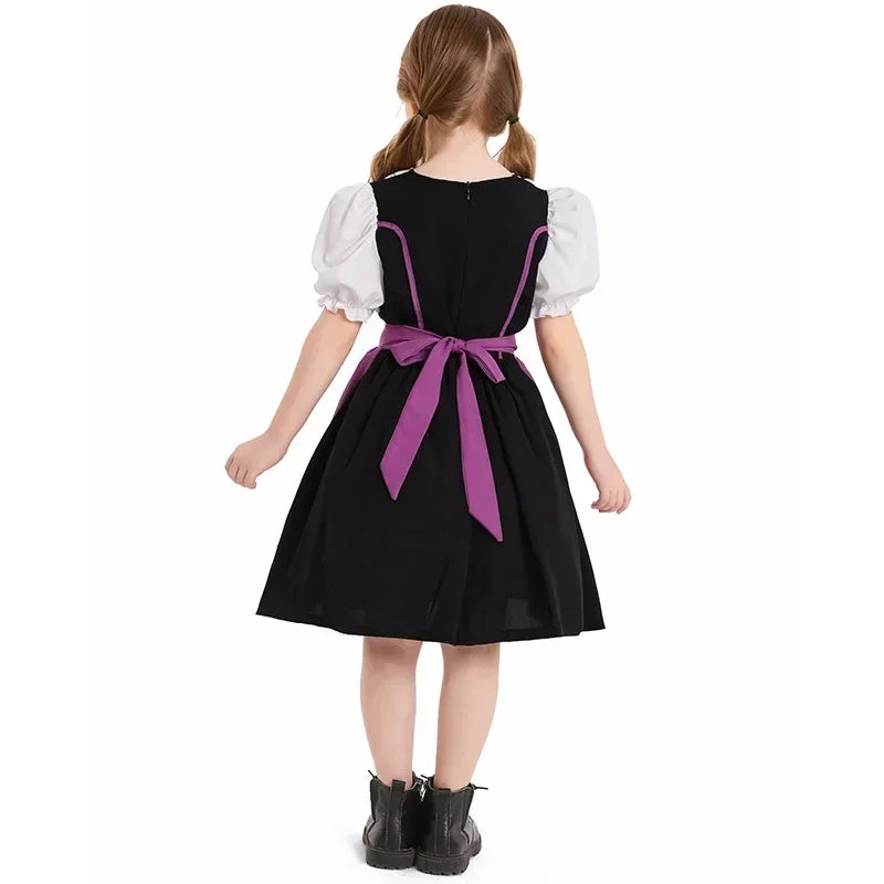 Girls German Dirndl Dress Oktoberfest Costume Witch Cosplay Costume