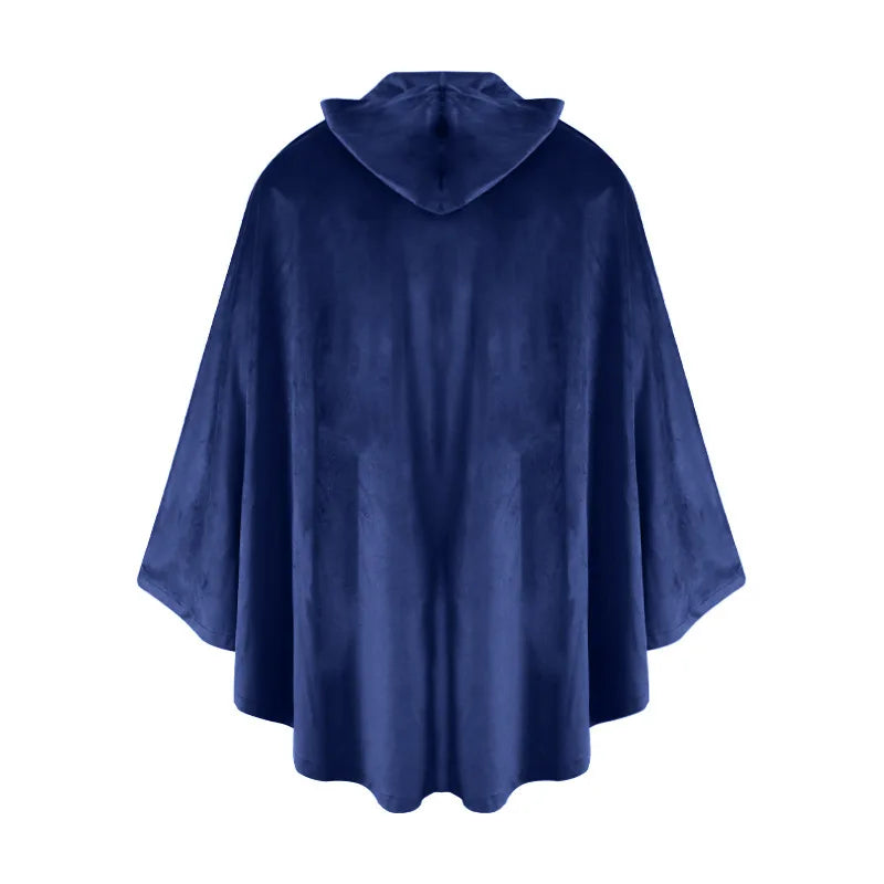 Short Medieval Velvet Capelet Hooded Cloak Renaissance Cape