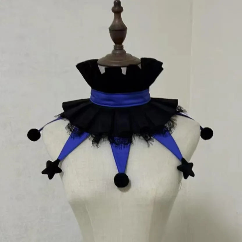 Clowns Collars Handmade Halloween Fairy Tale Court Jester Clown Cosplay Stage Ruff