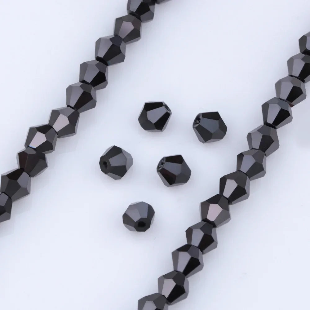 3/4/6mm Rainbow Austria Bicone Crystal Beads AB Colour Faceted Glass Beads for DIY Jewellery Making