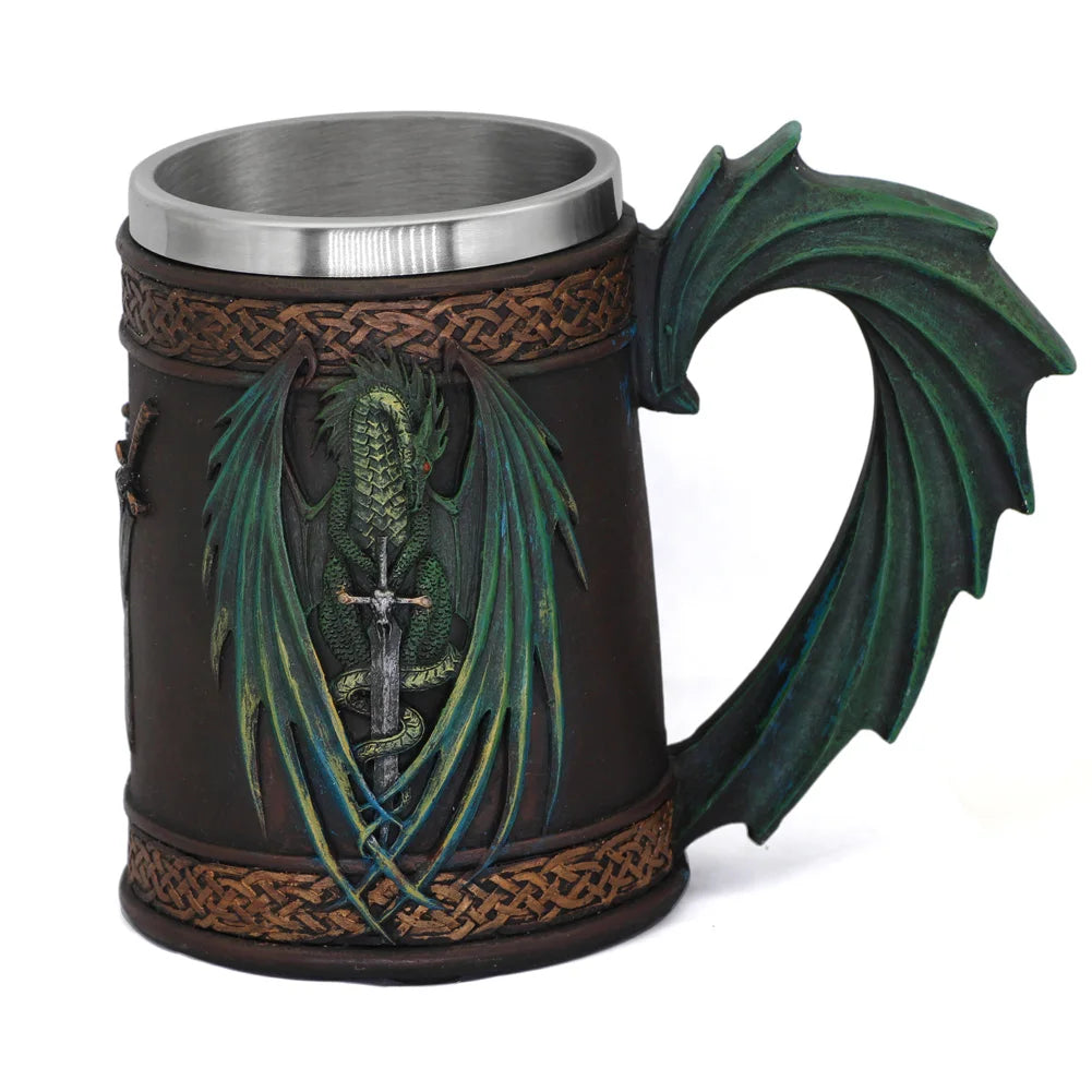 Green Dragon Drinking Mug Beer Stein Tankard 17 oz
