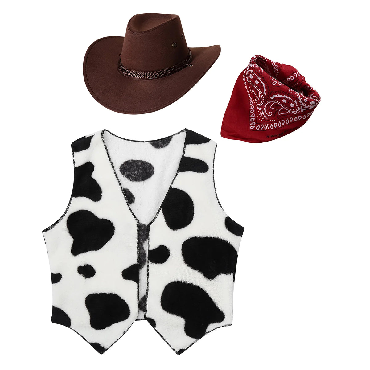 Kids Brown Suede Leather Fringed Vest Western Cowboy Cowgirl Costumes